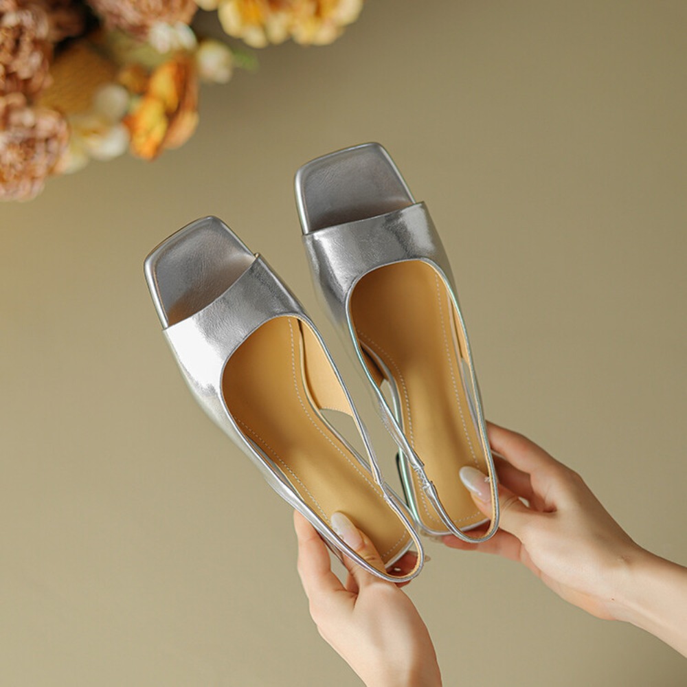 Sandals - Wygodne miękkie wkładki Metaliczne mule na