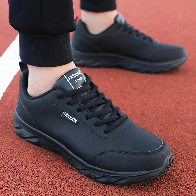Waterproof Goretex Running Shoes - Męskie buty do biegania Czarne płaskie