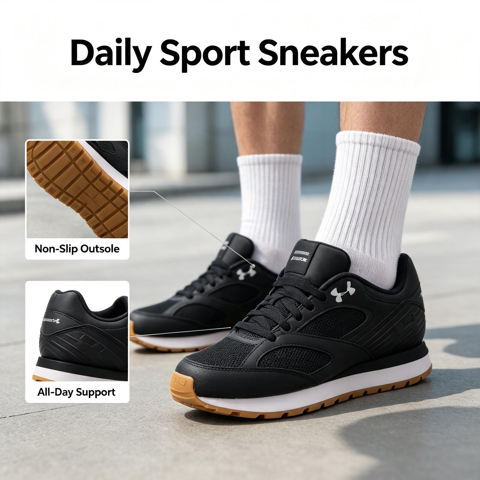 Air Cushion Jogger Shoes Men - Under Armour Jogger Minimalistyczne, uniwersalne, dopasowane,
