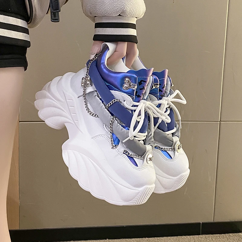 Breathable Mesh Athletic Shoes - Piękne Kawaii damskie trampki klinowe buty