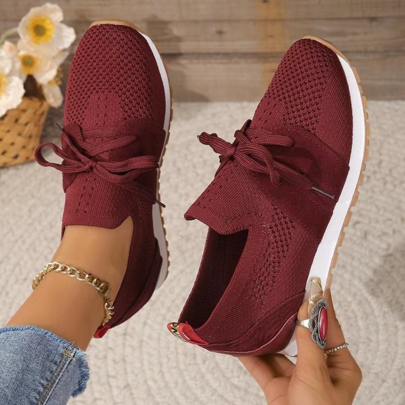 Nowe czarne dzianinowe oddycha – Knit Fabric Lace Up Sneakers recenzja i cena