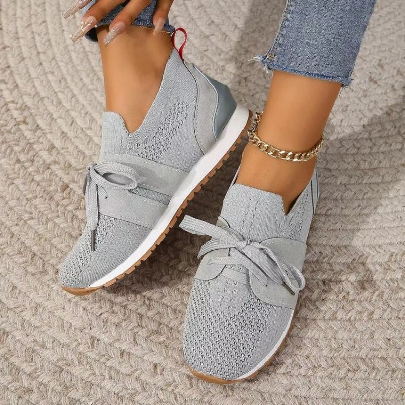 Nowe czarne dzianinowe oddycha – Knit Fabric Lace Up Sneakers recenzja i cena