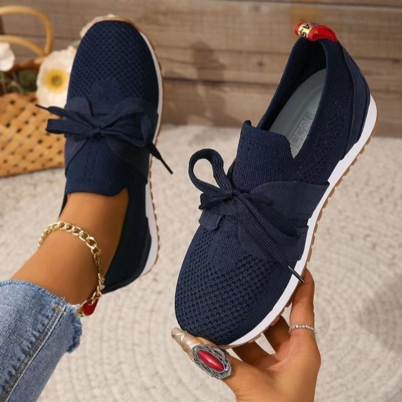 Nowe czarne dzianinowe oddycha – Knit Fabric Lace Up Sneakers recenzja i cena