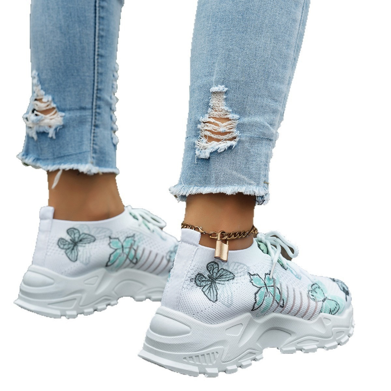 Damskie sneakersy z siateczki  – Knit Fabric Lace Up Sneakers recenzja i cena