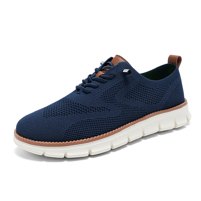 Nowe męskie oddychające mokasy – Knit Fabric Lace Up Sneakers recenzja i cena