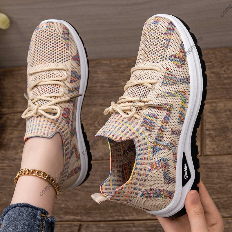 Damskie dzianinowe wsuwane sne – Knit Fabric Lace Up Sneakers recenzja i cena