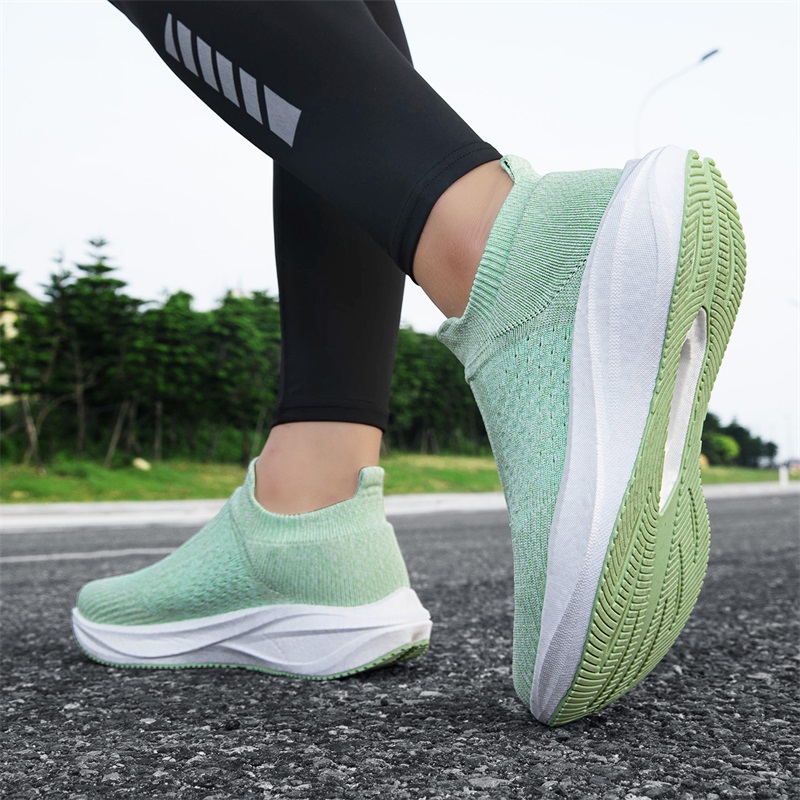 Unisexowe wsuwane buty do bieg – Knit Fabric Lace Up Sneakers recenzja i cena